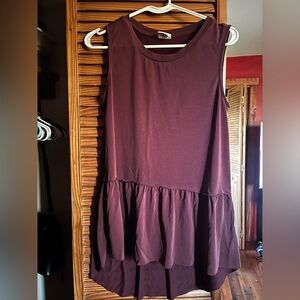 Sleeveless Burgundy Top
